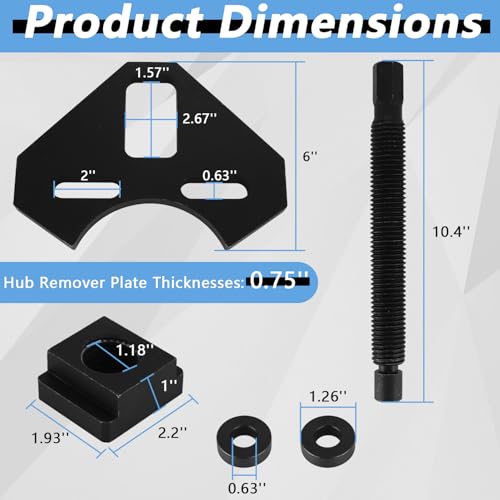 Image of 40100 Wheel Hub Bearing Removal Tool, Steel Hub Removal Tool Kit Compatible with 5 6 8 Lug Wheel Hub Assemblies for Most Cars and Trucks (Black)