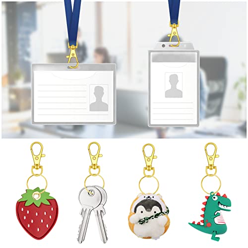 Image of 120PCS Premium Swivel Lanyard Snap Hook with Key Rings, Metal Keychain Hooks for Jewelry Making, Crafts (Gold)
