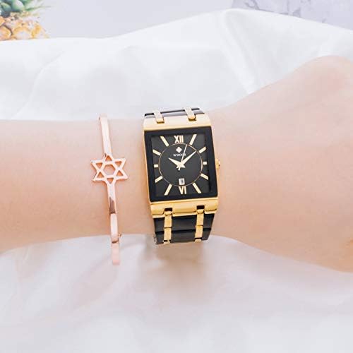 Square Watches for Men and Women Stainless Steel Mens Square Watch with Date Waterproof Analog Quartz Fashion Business Casual Wristwatch …