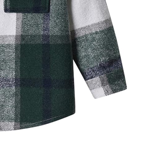 Boys Flannel Jacket Fall Plaid Long Sleeve Lightweight Button Down Shirts with Chest Pocket Warm Kids Fall Jackets2