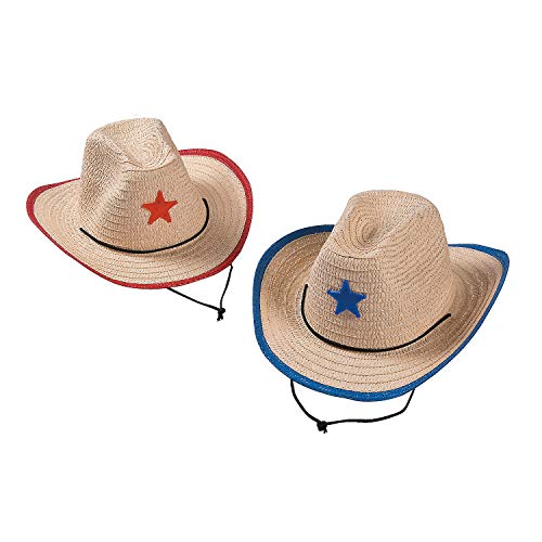 Fun Express Child's Cowboy Hat With Star - Western Party Hats for Kids - VBS Vacation Bible School Supplies/Decor - 12 Pieces