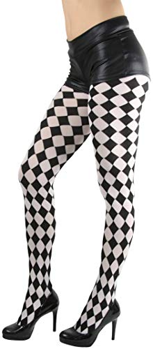 ToBeInStyle Women's Harlequin Designed Opaque Full Footed Pantyhose4