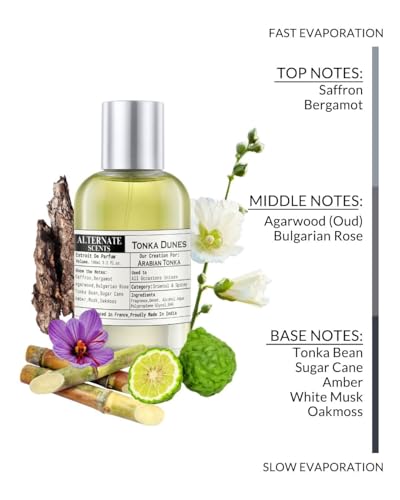 Image of Alternate Scents Alternate Scents TONKA DUNES 100ml Long Lasting Perfume for Men & Women | Floral Tonka Fragrance | 30% Oil Concentration | Smooth, Warm & Elegant | Made in India