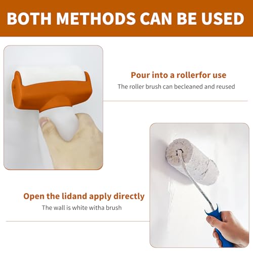 Wandfarbe Weiß Roller,Molto Wandfarbe Roller,Wandreparatur-RollbüRste mit Wandreparaturpaste,WandreperaturrollbüRste Weiß,Entfernt Werbung, Schmutzige SchuhabdrüCke, Graffiti, Wandkratzer und Mehr