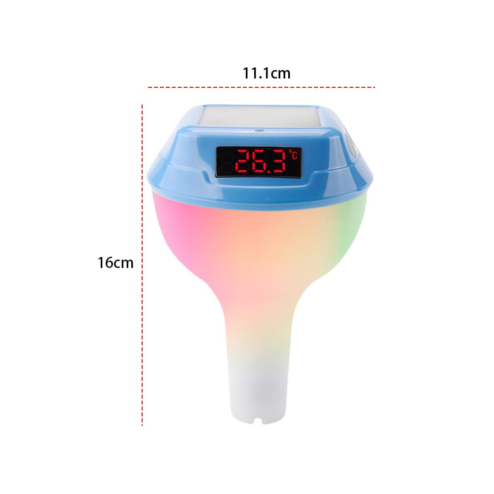 Termometr do basenu solarnego z oświetleniem RGB i monitorem temperatury do spa i