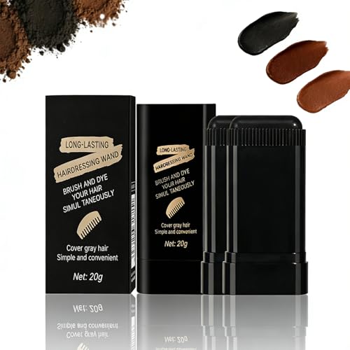 Glo7 Hair Dye Concealer Stick Instant Gray Root Coverage Hair Color Touch up Stick Waterproof Sweat-Proof Long Lasting Temporary Hair Dye Portable for Travel Daily Use (01#Black)