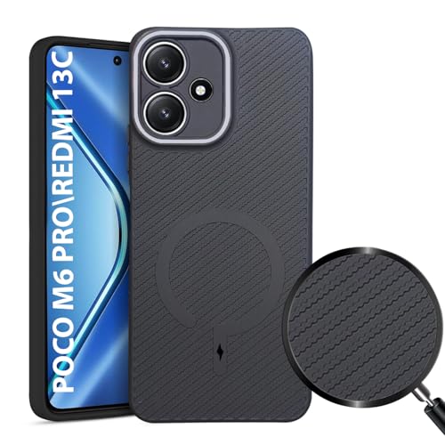 LIRAMARK Rugged Carbon Fibre Case for Redmi 13C 5G / Poco M6 Pro 5G - Image 2