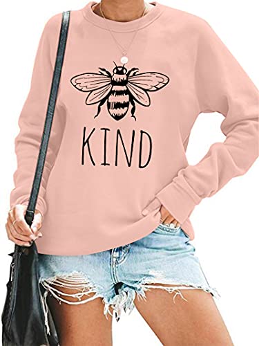 KIMSOONG Bee Kind T Shirt Be kind Sweatshirt Women Funny Inspirational Lightweight Blouse