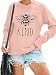 KIMSOONG Bee Kind T Shirt Be kind Sweatshirt Women Funny Inspirational Lightweight Blouse