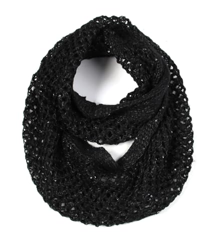 Scarfand's Winter Knit Unisex Wrap, Shawl, Infinity Loop Scarves with Sequins