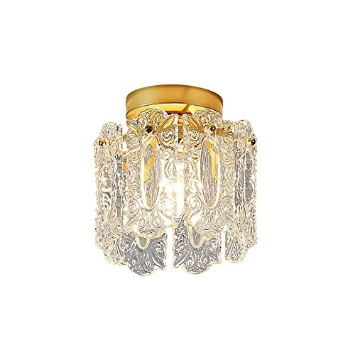 Mini plafonnier en verre et fer noir luminaire encastré chic culot E14