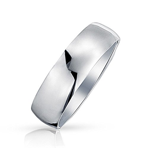Bague de mariage anti-irritation en argent 7mm avec anneau intérieur doux spécial confort