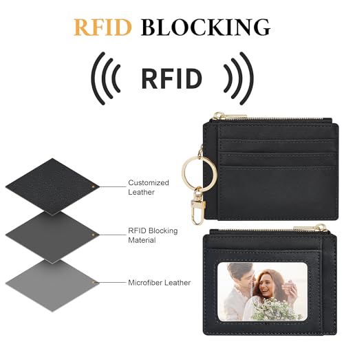 Image of Sodsay Card Case Slim Front Pocket Wallet for Women Credit Card Holder with Keychain | Slim, Front Pocket, Credit Card Holder, with Keychain