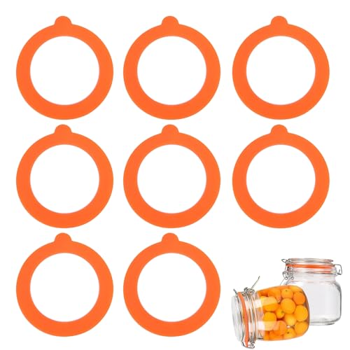 8Pcs Replacement Silicone Seals for Kilner Jar Seals silicone jar gaskets Grade Silicone Sturdy Soft and Elastic Replacement Gaskets Keep Food Freshness