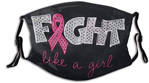 YeeATZ Breast Cancer Awareness Pink Ribbon (3) Washable Reusable Filter and Reusable Bandana Warm Windproof Cotton Cover