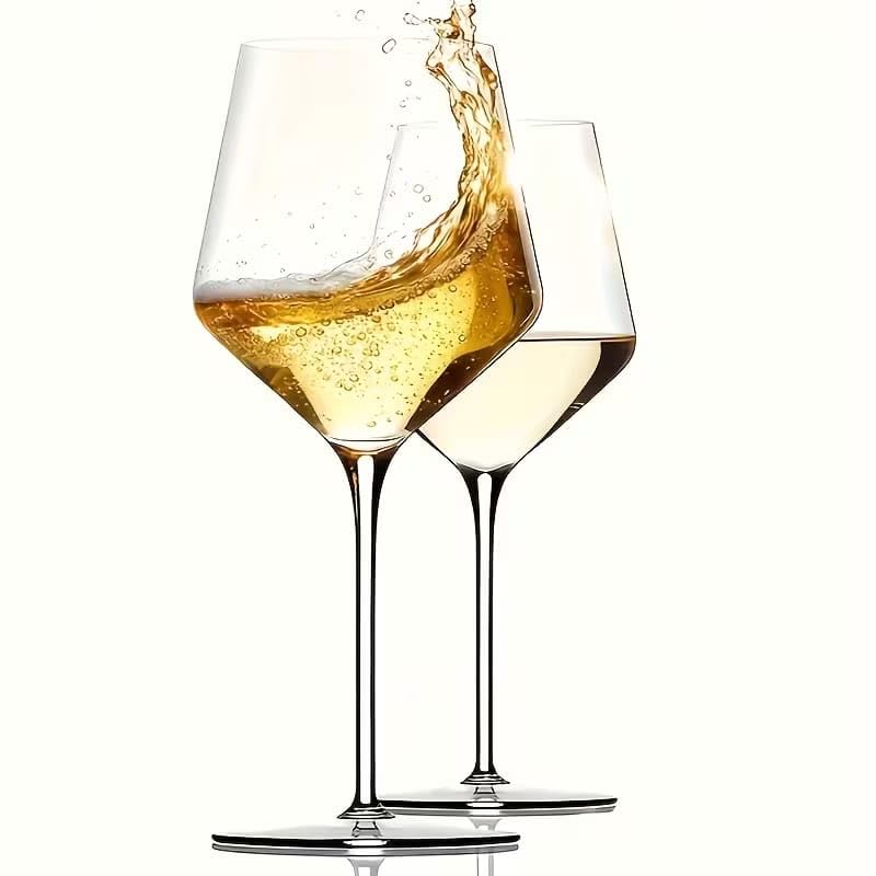 Image of PrimeWorld Luxurious Wine Glasses Set of 6 - 450ml | Elegant Stemmed Glassware for Red & White Wine, Brandy, Whisky, Scotch, Champagne & Juice