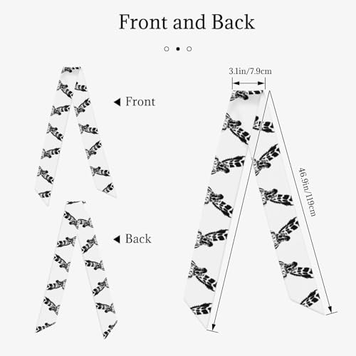 Black and white giraffe Printed silk scarf for women 46.9x3.1 inches, warm shawl for commuting and dating2