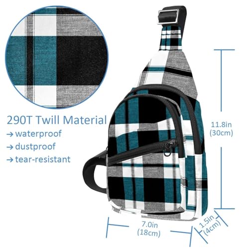 Bolsa impermeable a cuadros escoceses con diseño cruzado multicolor 5