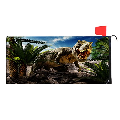 QsirBC Dinosaurs Cool Mailbox Covers Magnetic Standard Size 20.8 X 18 Mailbox Cover Mailbox Wraps Post Letter for Outside Home Garden Decorations