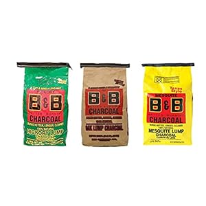 B&B Charcoal B&B Lump Charcoal Variety 3 Pack – Oak, Hickory, and Mesquite