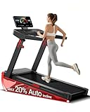 UMAY Laufband mit Steigung Automatisch, Laufband Für Zuhause Klappbar 4-stufiger Verstellbarer Konsole und Leisem 3,5-PS-Motor, Treadmill for Home Max. 180 KG, Platzsparend