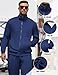 COOFANDY Men's Casual Active Tracksuits 2 Piece Jogging Suits Navy Blue Sweatsuit Workout Pants With Pockets Large