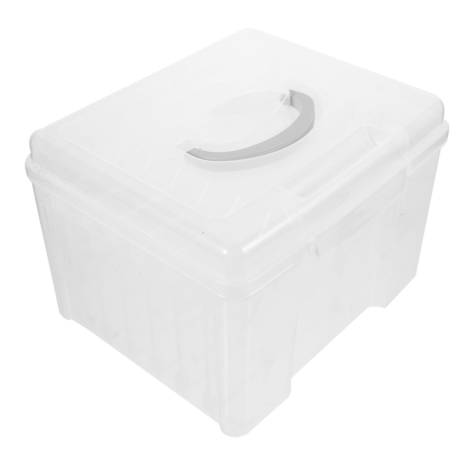 Caja de Almacenamiento de Plástico y Asa con 6 Compartimentos