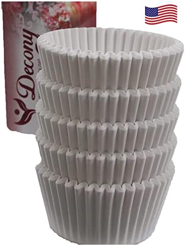 Paper Cupcake Liners - MADE IN USA - Fluted Cupcake Holder Cups for Baking Muffins, Food-Grade, Odorless, Non-Stick, Quick-Release, Standard Size Baking Cups 2'' x 1 1/4'' = 4.5 appx. 10,000 pc.