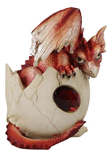 Ebros January Birthstone Dragon Egg Statue Red Gem Garnet Birthday Dragon Hatchling Figurine Fantasy Collector #TOP4