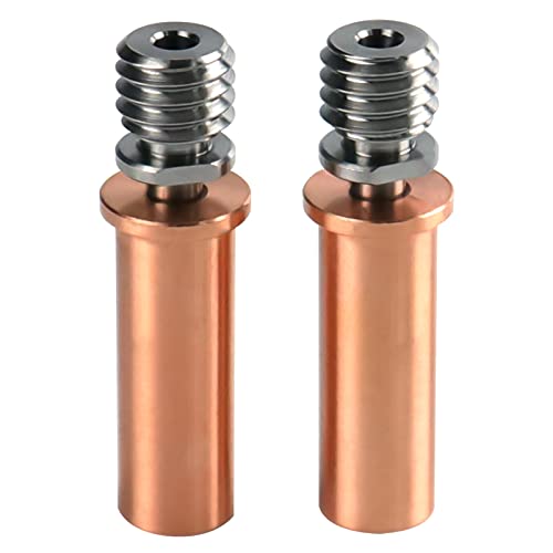 Haldis 3D Bimetal V5 AC Heatbreak, 2 Pack Upgrade Titanium & Copper Bi-Metal Heat Break for Anycubic Mega S/Vyper/Mega Pro 1.75MM Filament Smooth