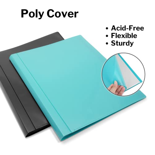 Dunwell Binder With Plastic Sleeves 48-Pocket - Presentation Book 8.5X11 (Aqua) Displays 96 Pages, Portfolio Folder With 8.5 X 11 Sheet Protectors, Display Book For Documents, Certificates, Artwork #TOP6
