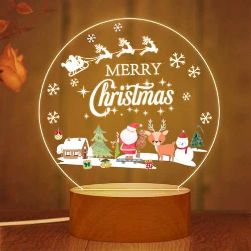 Natale Luce Notturna,Luce Notturna Personalizzata per Bambini, Luce Notturna LED con 8 Livelli Luminosità,Luce Notturna Ricaricabile Camera Letto,Regali Compleanno Natale Perfetti per Ragazzi Ragazze