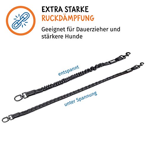 Floxik Ruckdämpfer Hund groß | stark | Elastische, robuste Leinenverlängerung für Jede Hundeleine - ideal zum Spazierengehen, Joggen und Radfahren