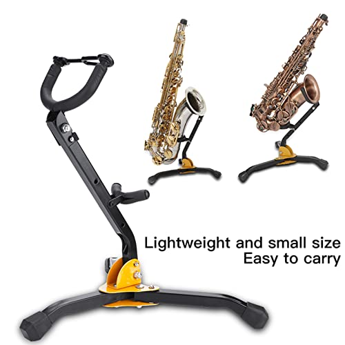flexman Folding Saxophone Stand, Adjustable Ergonomic Saxophone Tripod Stand with Locking Pin, Lightweight Saxophone Holder Rack with Anti Slip Foot