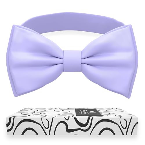 Image of Adam Young Men's Bow Ties Pre-Tied Style Formal Satin Classic Bowtie for Tuxedo Faux Silk