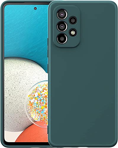 Image of LOXXO Microfiber Candy Case Compatible for Samsung Galaxy A32 4G Shockproof Slim Back Cover Liquid Silicone Bumper Camera Protective Phone Cover (Forest Green)