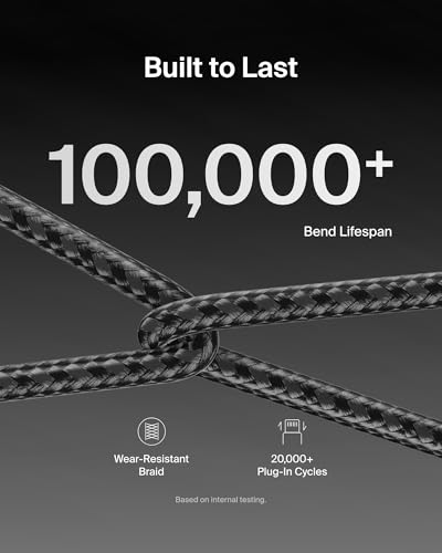Image of Belkin USB C to USB C 60W Braided Cable 2 Pack, 3.3ft iPhone Charger Cord