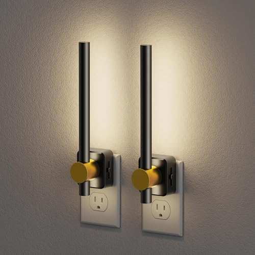 Image of JandCase Night Lights Plug into Wall,0-200LM Dimmable LED Nightlights, 2 Pack Daylight White 5000K Vanity Night Light With Auto Light Sensor for Bathroom Dressing Room