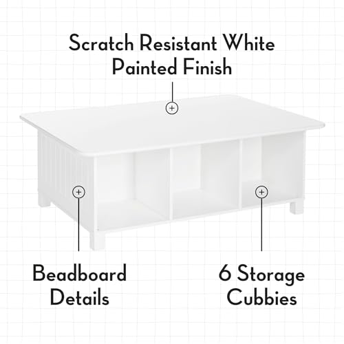 image for RiverRidge Kids Desk and Activity Table with 6 Storage Cubbies for Fol
