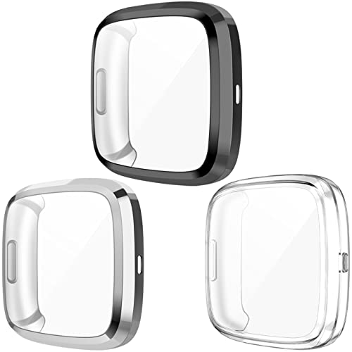 Protection écran Fitbit Versa 2 antichoc : lot de 3 coques intégrales