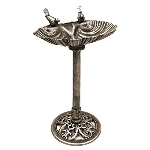 Unbekannt Landhaus Stil Vogel Tränke Garten Terrassen Dekoration Vogel Bad Muschel Design Bronze Harm 315078
