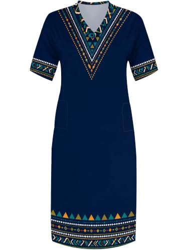 Image of PinkPatty Women's Oversize V Neck Short Sleeve Maxi Dress with Pockets