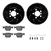 Dynamic Friction Company Front Brake Rotors-Drilled and Slotted-Black with 5000 Euro Ceramic Brake Pads includes Hardware 8612-11003