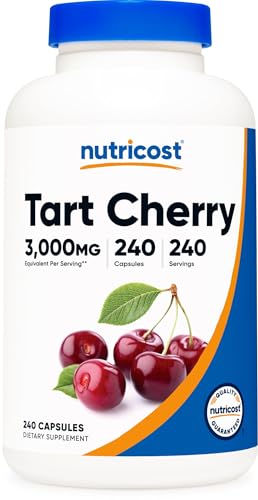 Nutricost Tart Cherry Extract 240 Vegetarian Capsules for 240 Servings per Bottle - Gluten Free, Non-GMO