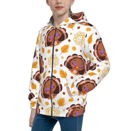 Flamingo and Pineapple Kid Hoodies Boys Zip Up Sweatshirts Girls Pullover with Pocket