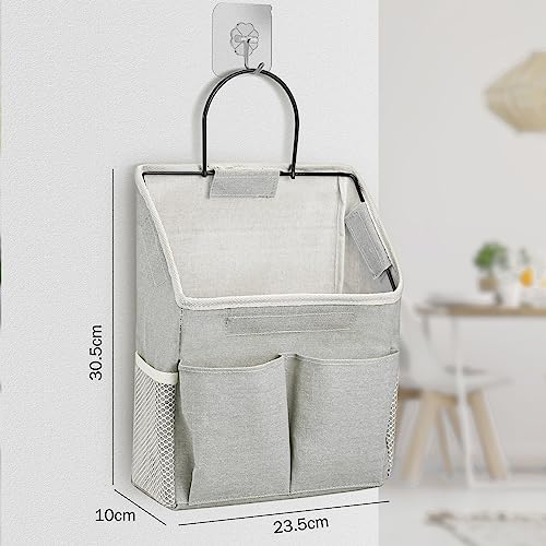Hängende Aufbewahrung Organisatoren, Wasserfeste Wandoberhängetaschen, faltbarer Leinenstoff Korb mit Taschen (Grau)