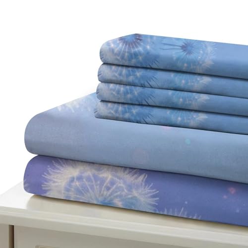 Housse de couette microfibre impression 3D fleur bleue 260x220cm - 6