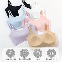 Mädchen Sport-BHS Teenager Nahtloser Trainings BH 4er-Pack Bügellose Unterwäsche Trainingsunterwäsche Unsichtbar Bralette Trainings-BHS mit Verstellbaren Trägern für 14-16 Jahre – Ansicht 3