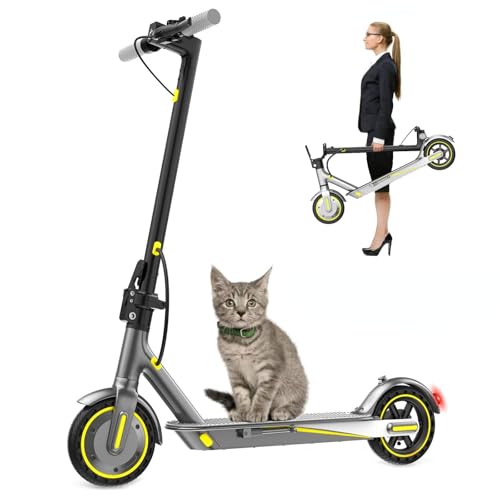 Motor Alta Potencia 350W Scooter Eléctrico,NeumáTico SóLido De 21,6 Cm,hasta 25 Km/H and Distancia 35Km,Sistema de Doble Freno, Escooter Plegable para Adultos,Carga MáXima 120 Kg,Control App(Rojo)