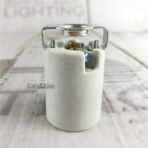 Kamas 2/10pcs Ceramic sockets E14/E27 Pottery and Porcelain lamp holder DIY inside chandelier light socket AC110V/220V lighting base - (Color: LH9202, Base Type: 2units)